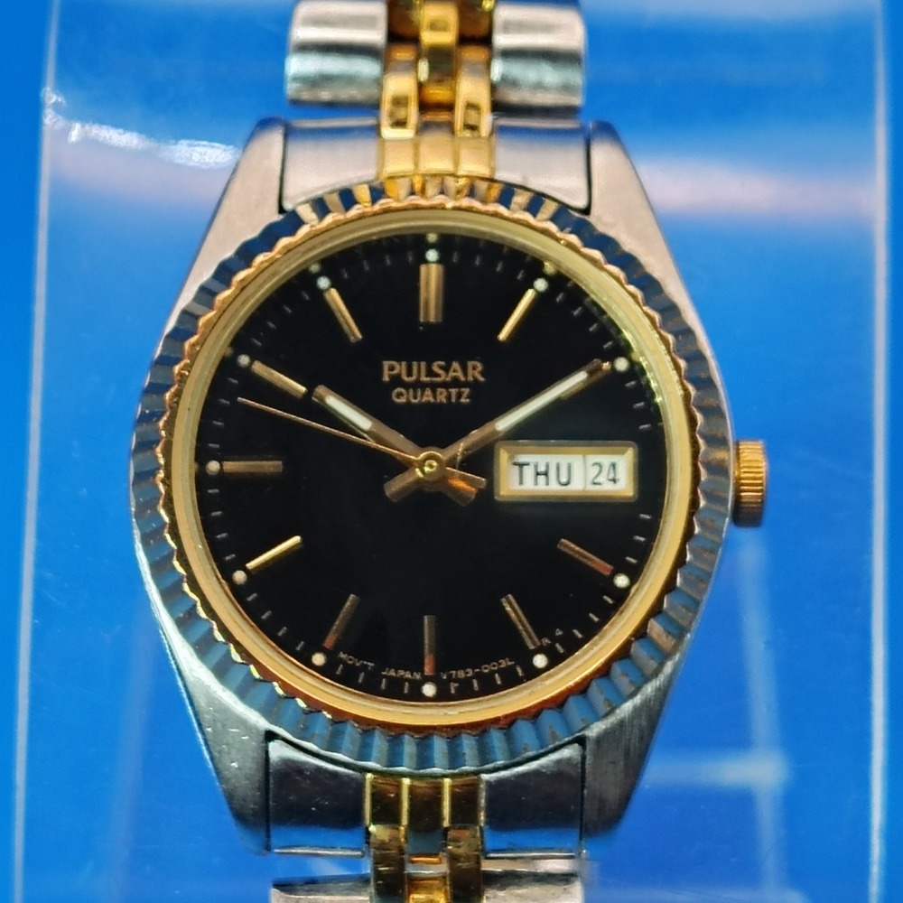 Vintage 1986 Pulsar by Seiko Day-Date Presidential Women's Quartz Watch Restored